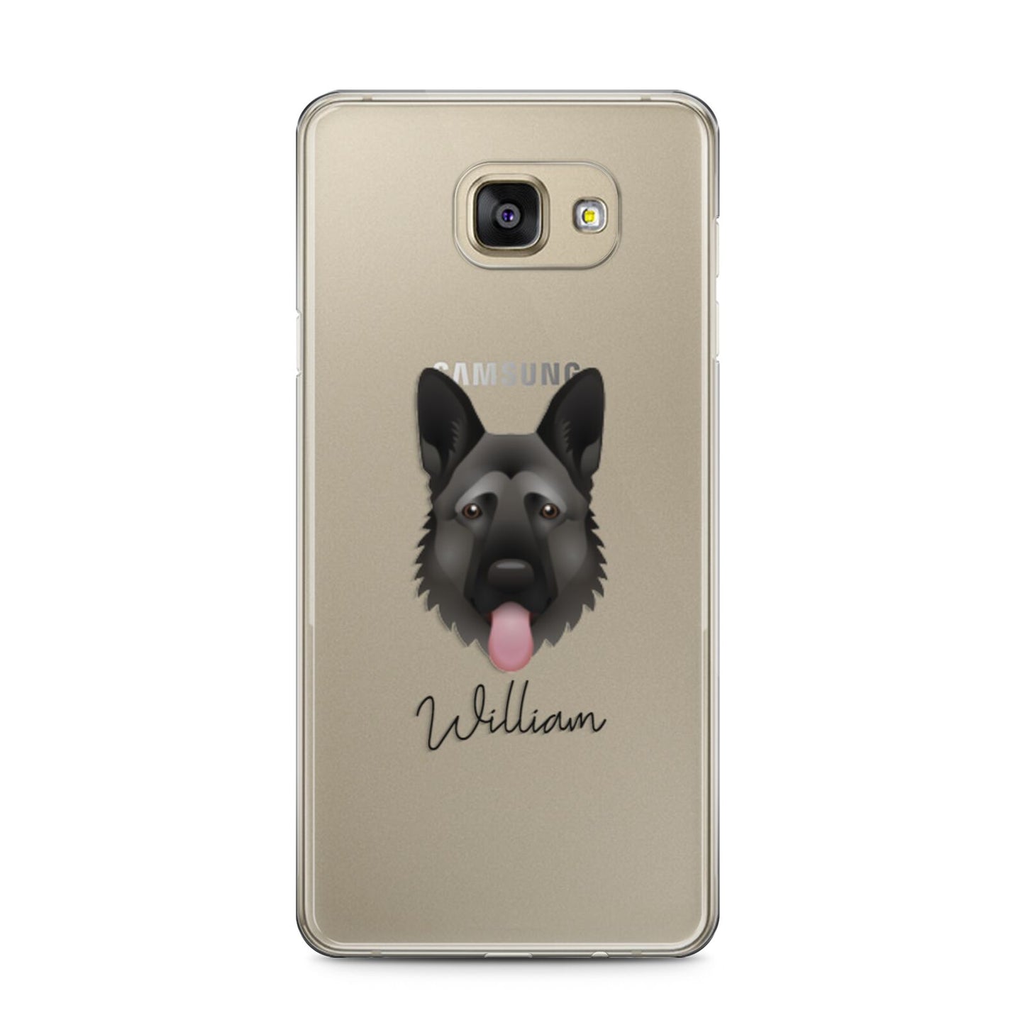 German Shepherd Personalised Samsung Galaxy A5 2016 Case on gold phone