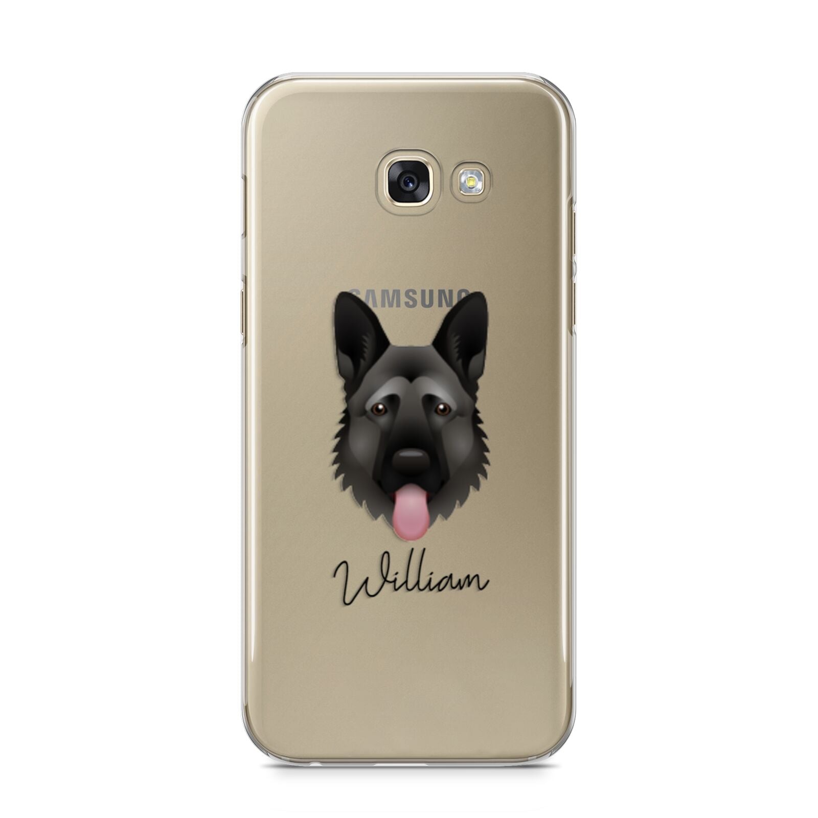 German Shepherd Personalised Samsung Galaxy A5 2017 Case on gold phone