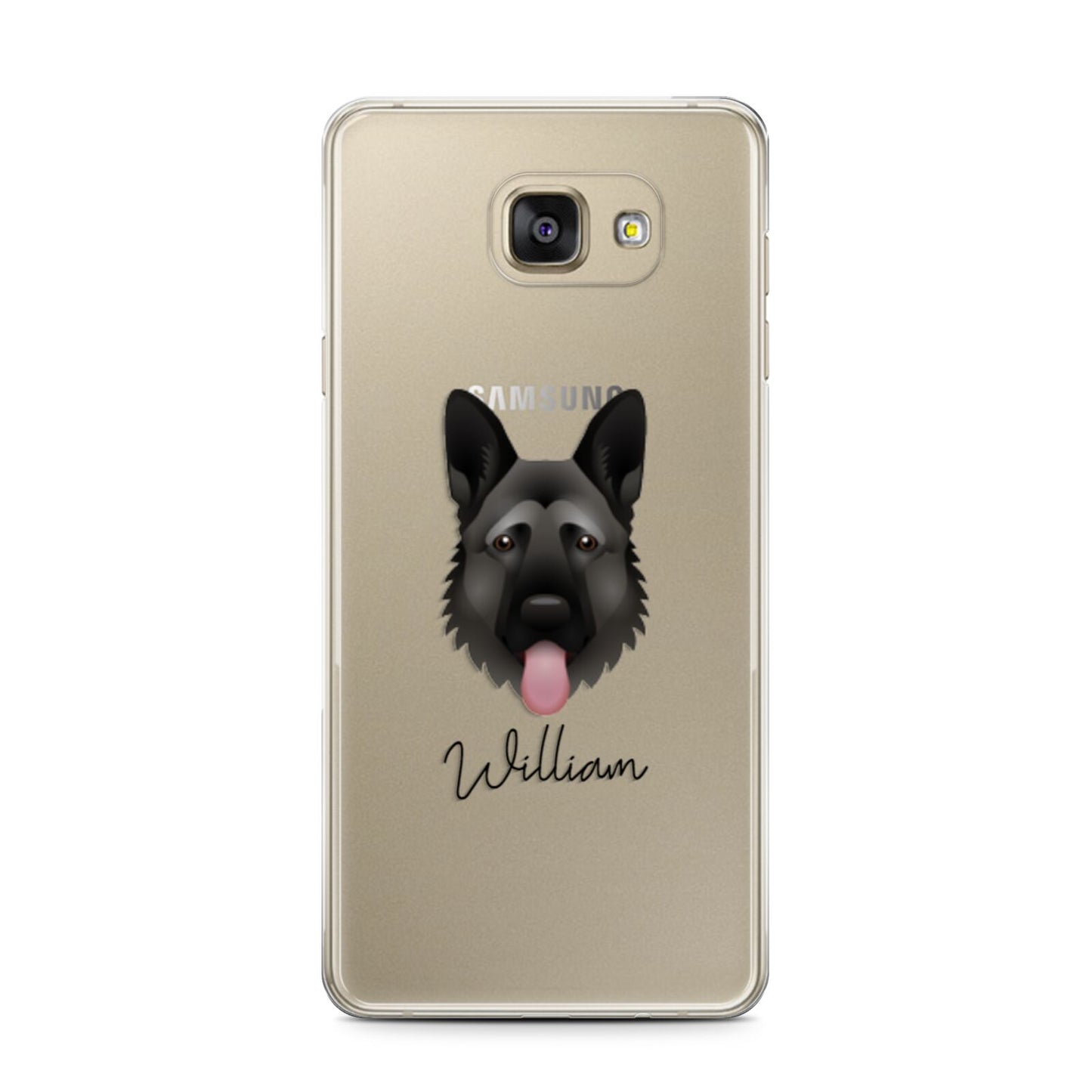 German Shepherd Personalised Samsung Galaxy A7 2016 Case on gold phone
