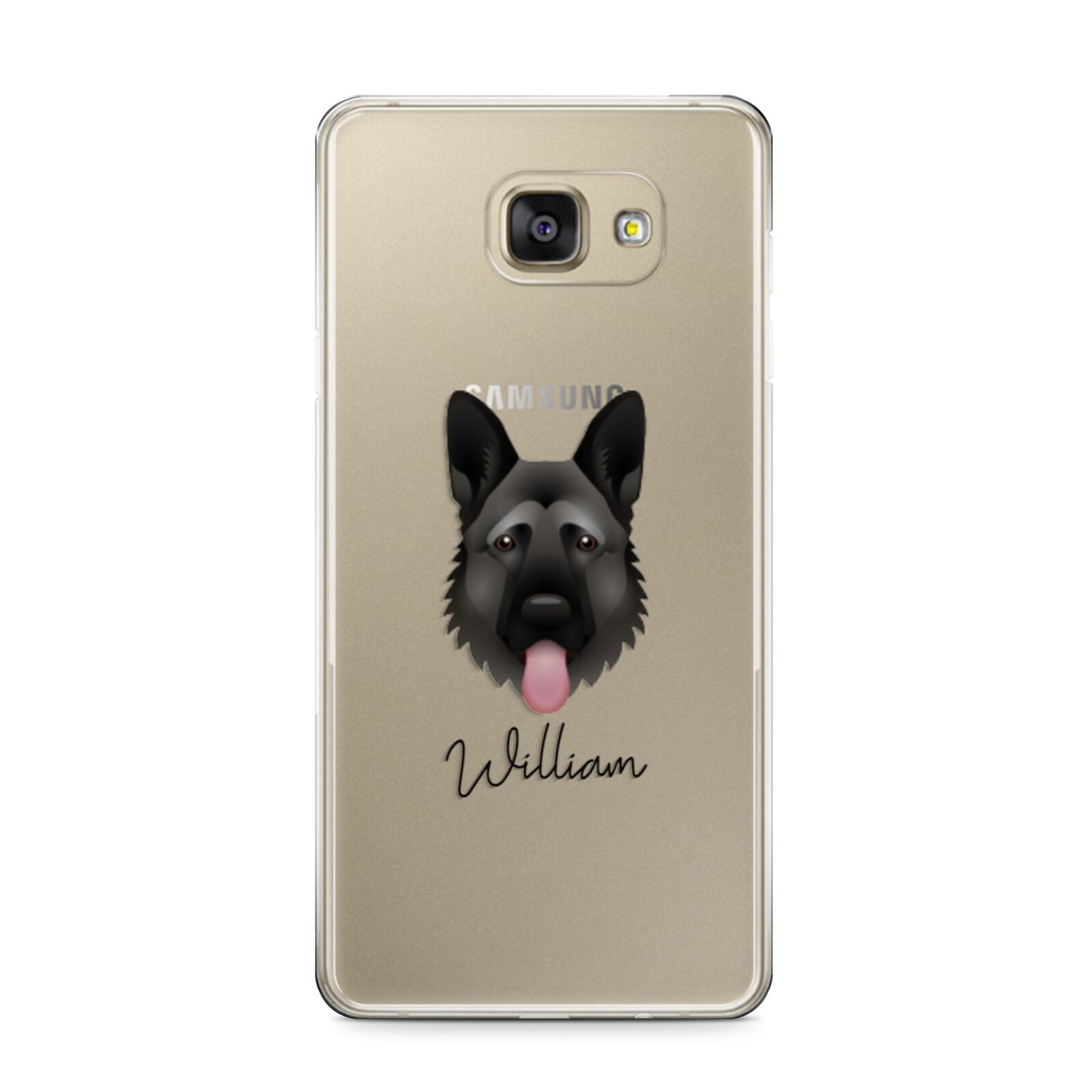 German Shepherd Personalised Samsung Galaxy A9 2016 Case on gold phone