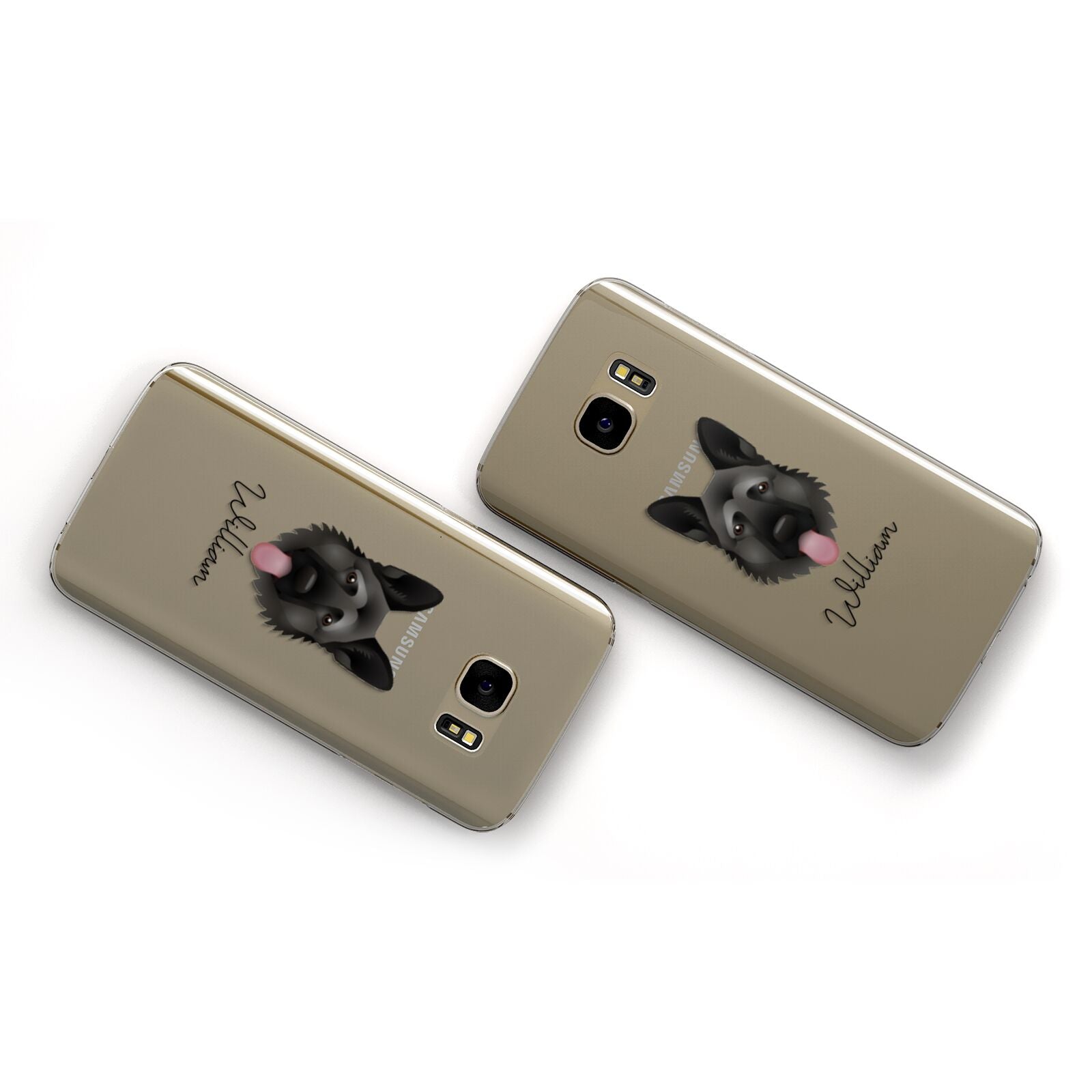 German Shepherd Personalised Samsung Galaxy Case Flat Overview