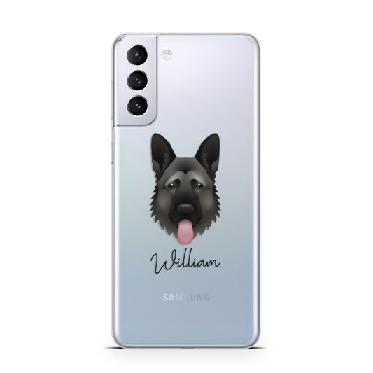 German Shepherd Personalised Samsung S21 Plus Phone Case