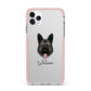 German Shepherd Personalised iPhone 11 Pro Max Impact Pink Edge Case