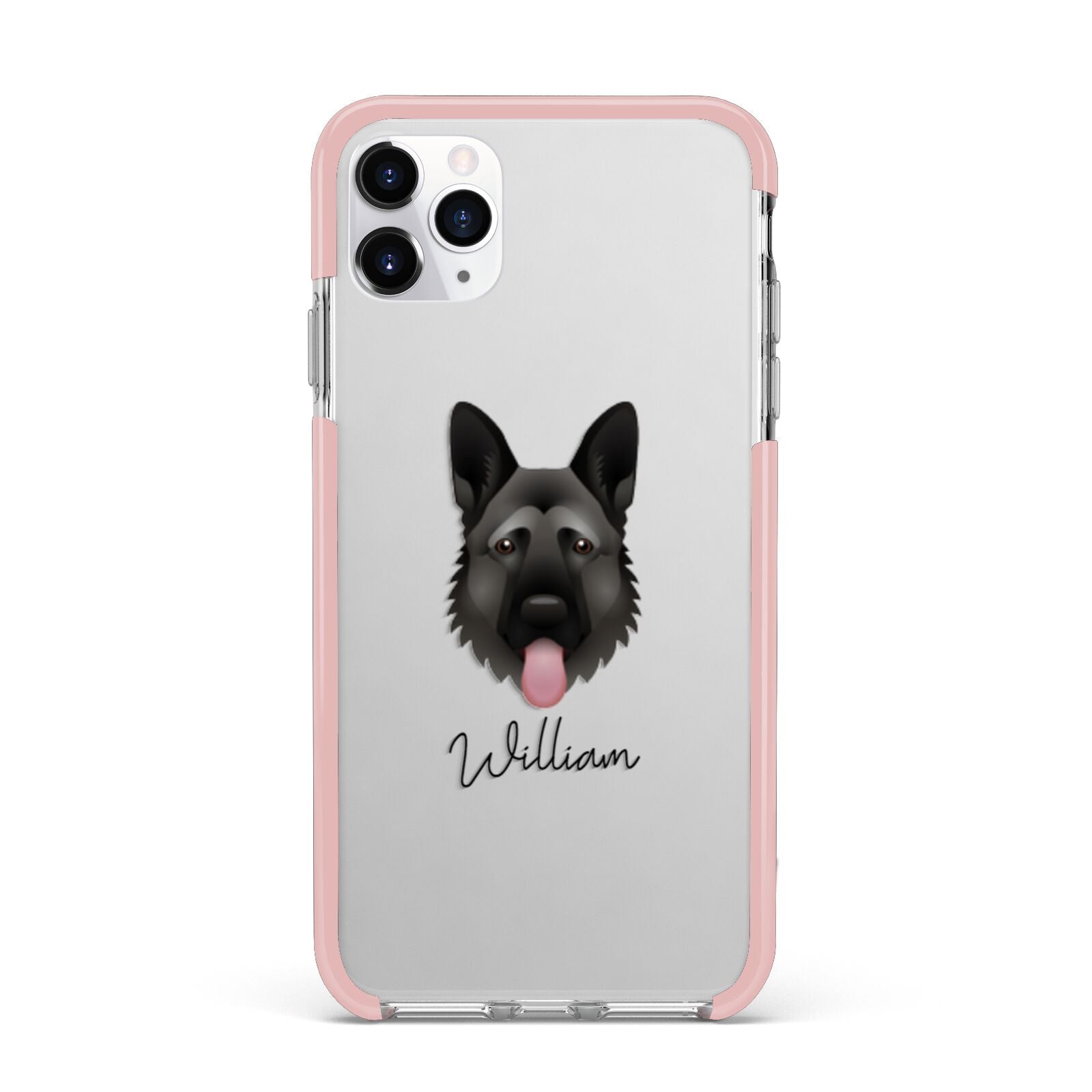 German Shepherd Personalised iPhone 11 Pro Max Impact Pink Edge Case