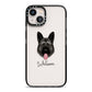 German Shepherd Personalised iPhone 13 Black Impact Case on Silver phone
