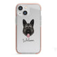 German Shepherd Personalised iPhone 13 Mini TPU Impact Case with Pink Edges