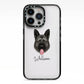 German Shepherd Personalised iPhone 13 Pro Black Impact Case on Silver phone