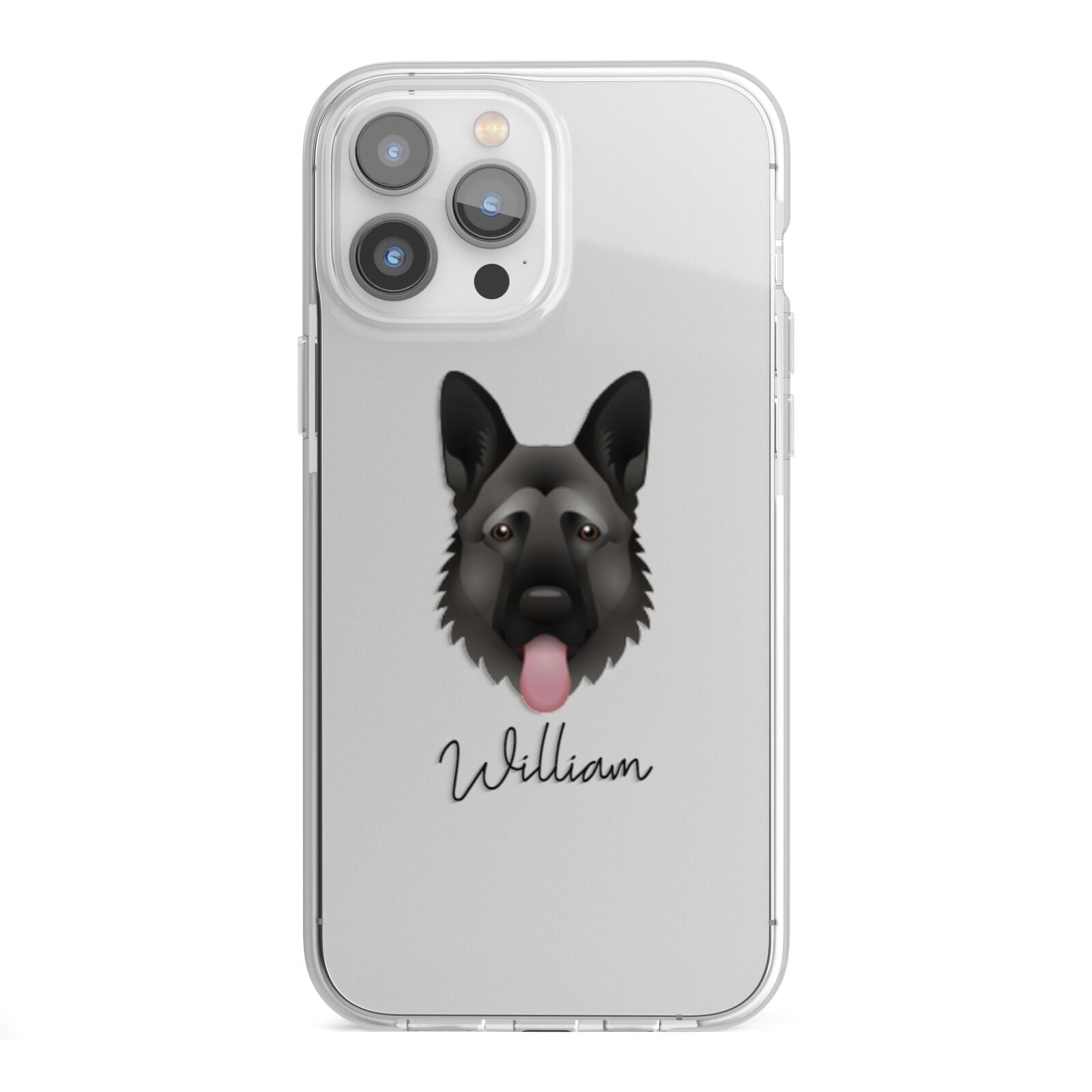 German Shepherd Personalised iPhone 13 Pro Max TPU Impact Case with White Edges
