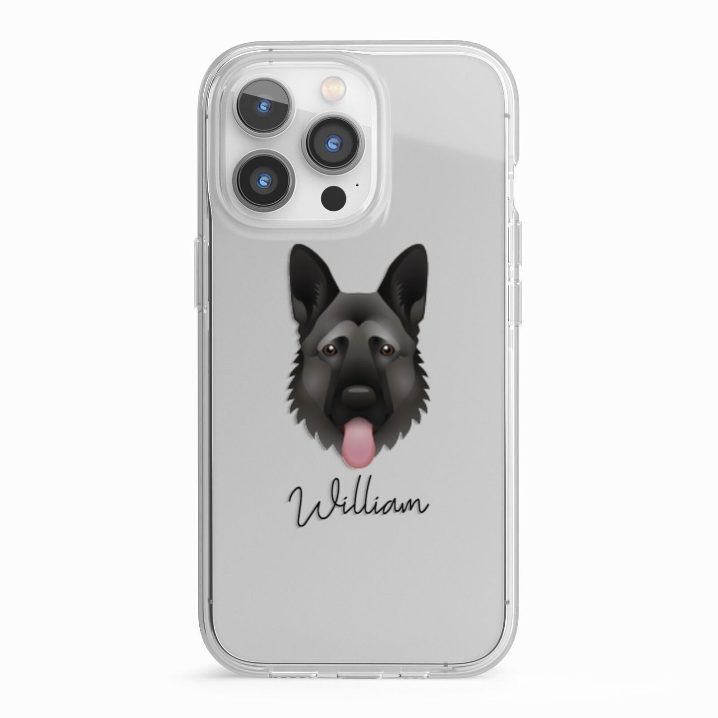 German Shepherd Personalised iPhone 13 Pro TPU Impact Case with White Edges