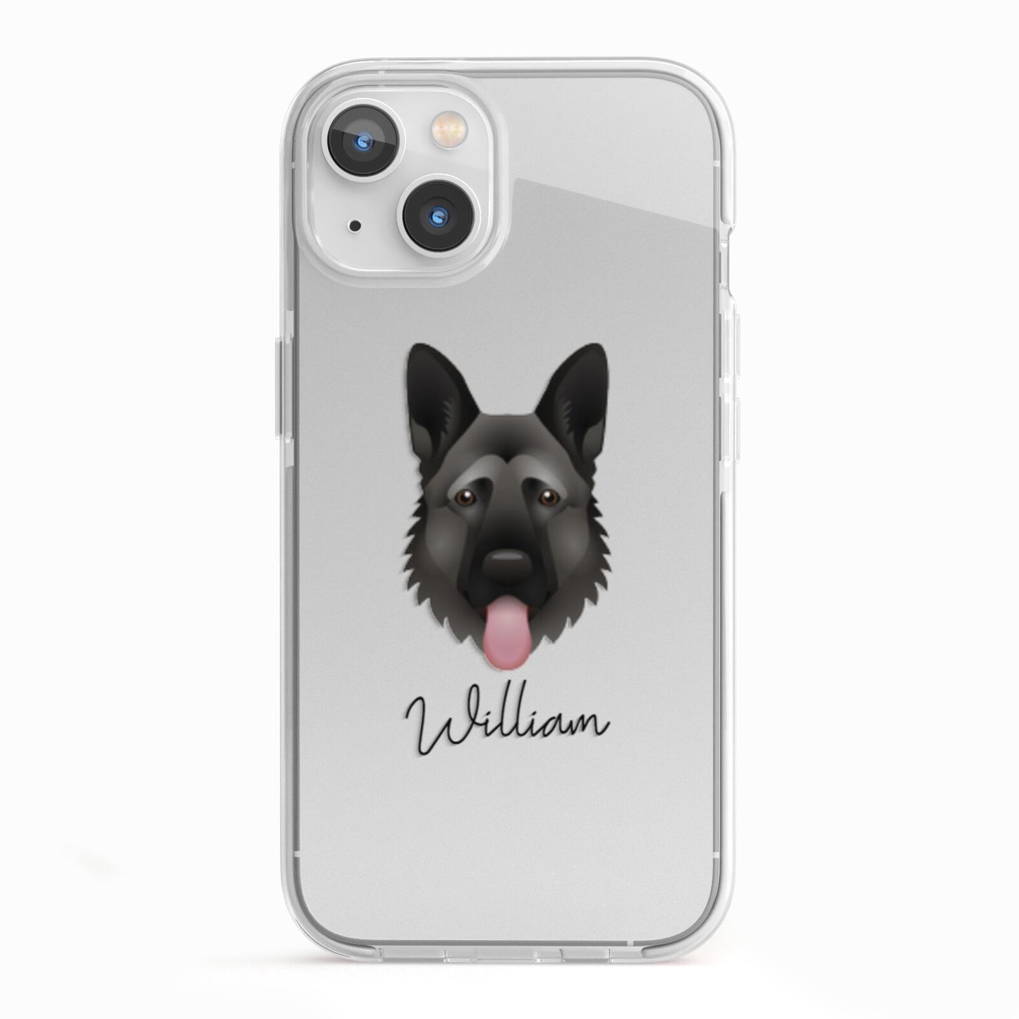 German Shepherd Personalised iPhone 13 TPU Impact Case with White Edges