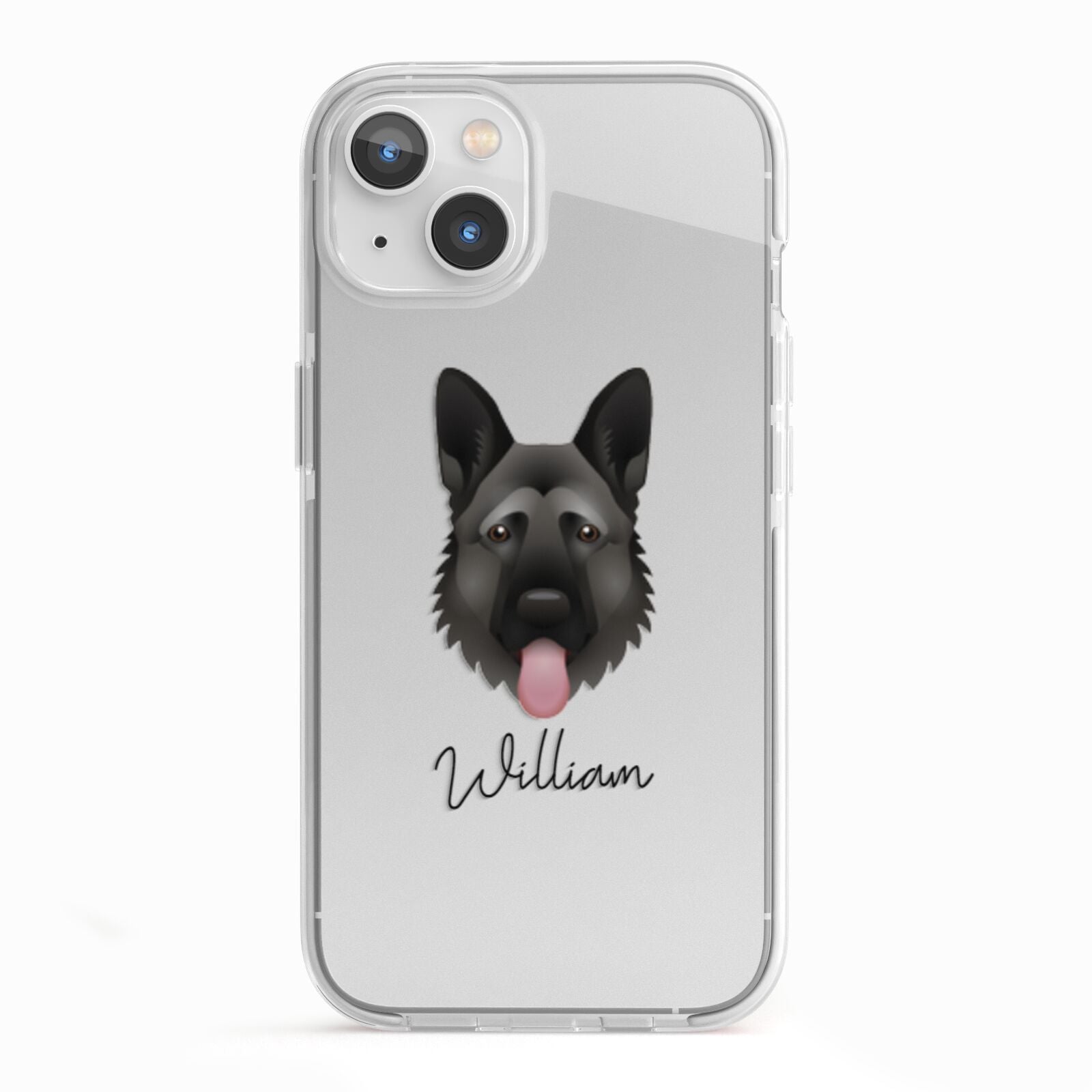 German Shepherd Personalised iPhone 13 TPU Impact Case with White Edges