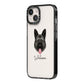 German Shepherd Personalised iPhone 14 Black Impact Case Side Angle on Silver phone