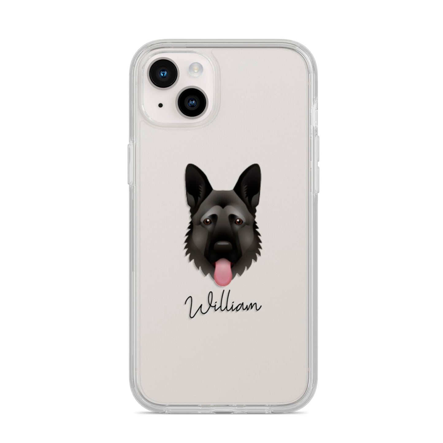 German Shepherd Personalised iPhone 14 Plus Clear Tough Case Starlight