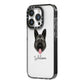 German Shepherd Personalised iPhone 14 Pro Black Impact Case Side Angle on Silver phone