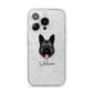 German Shepherd Personalised iPhone 14 Pro Glitter Tough Case Silver
