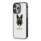 German Shepherd Personalised iPhone 14 Pro Max Black Impact Case Side Angle on Silver phone