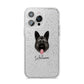 German Shepherd Personalised iPhone 14 Pro Max Glitter Tough Case Silver