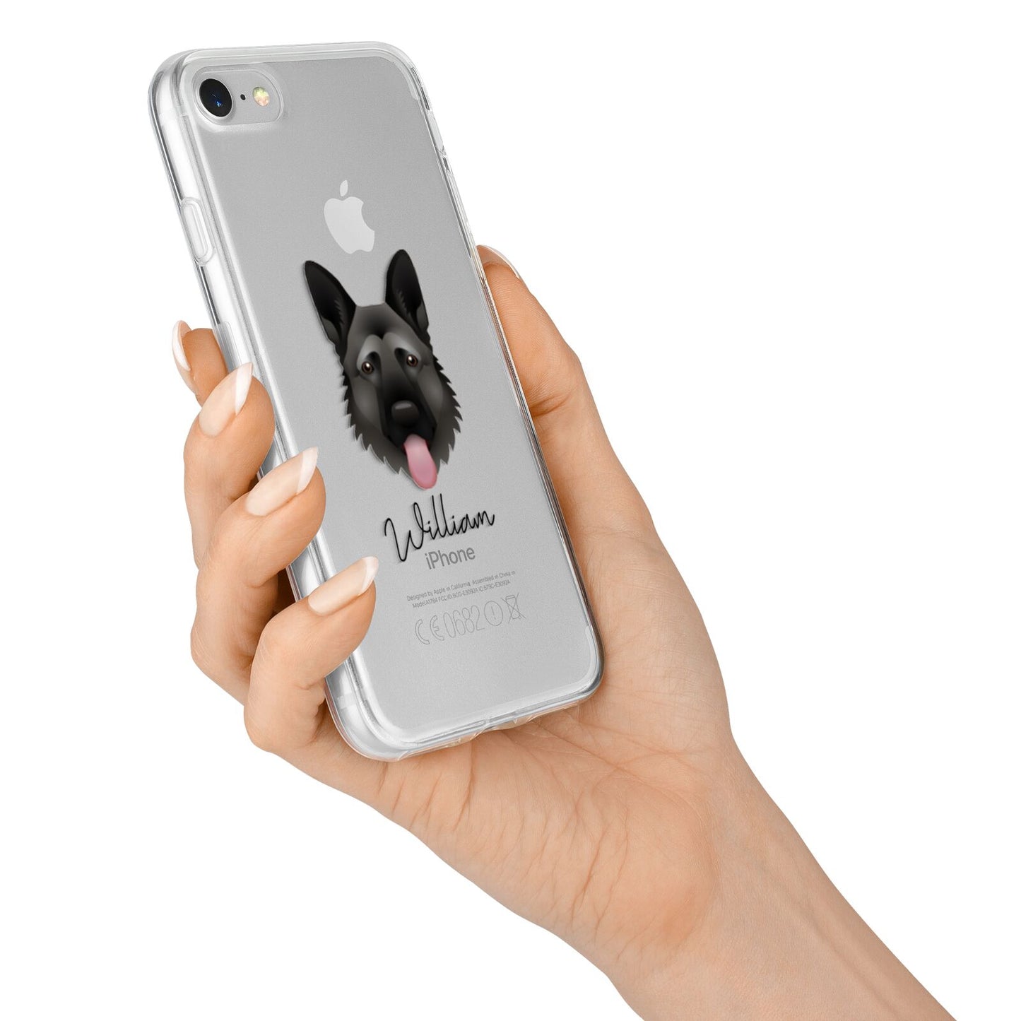 German Shepherd Personalised iPhone 7 Bumper Case on Silver iPhone Alternative Image