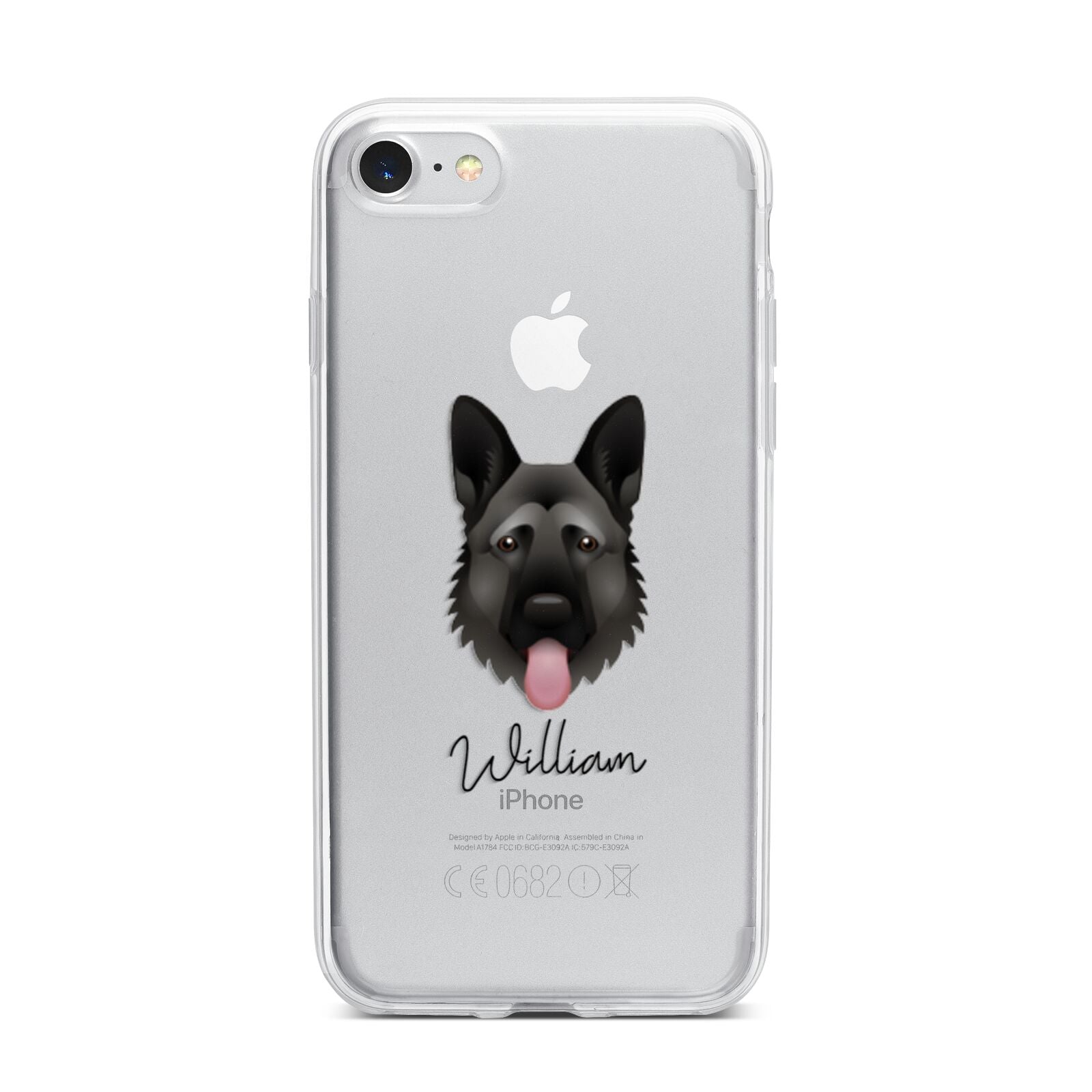 German Shepherd Personalised iPhone 7 Bumper Case on Silver iPhone