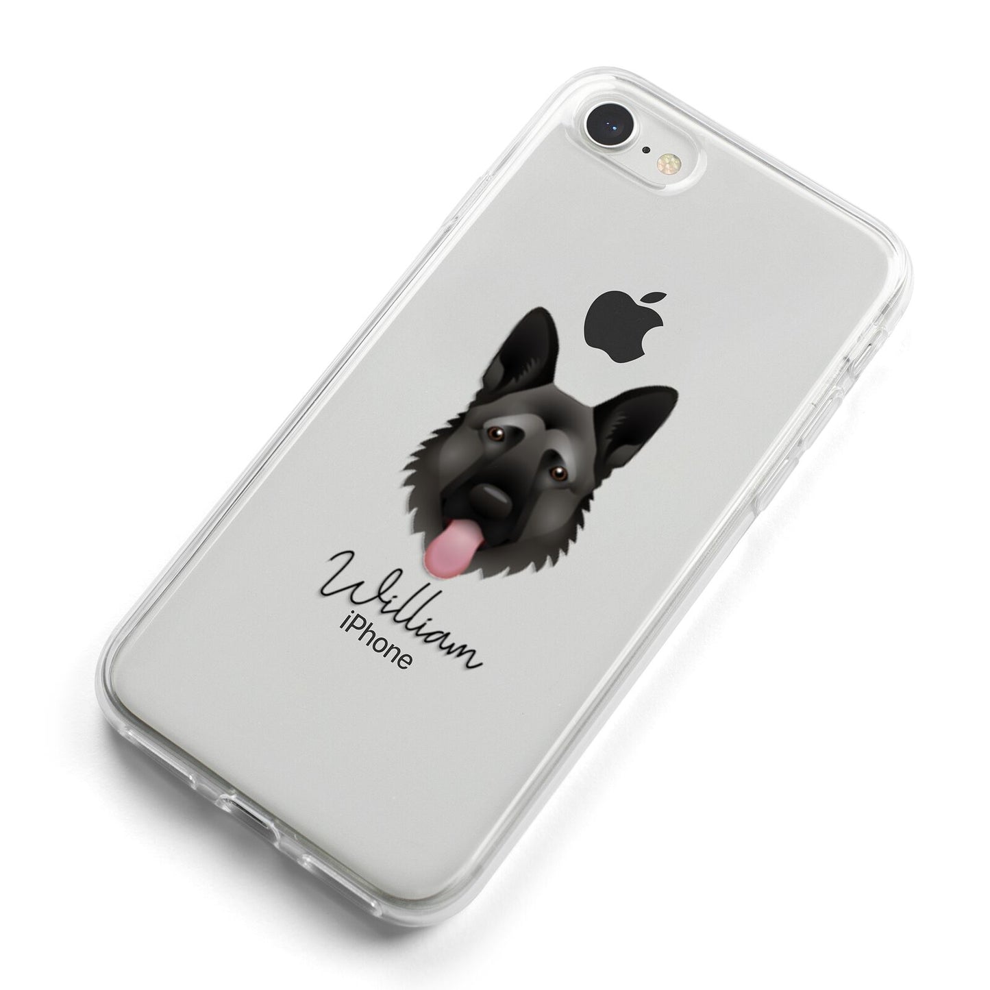 German Shepherd Personalised iPhone 8 Bumper Case on Silver iPhone Alternative Image