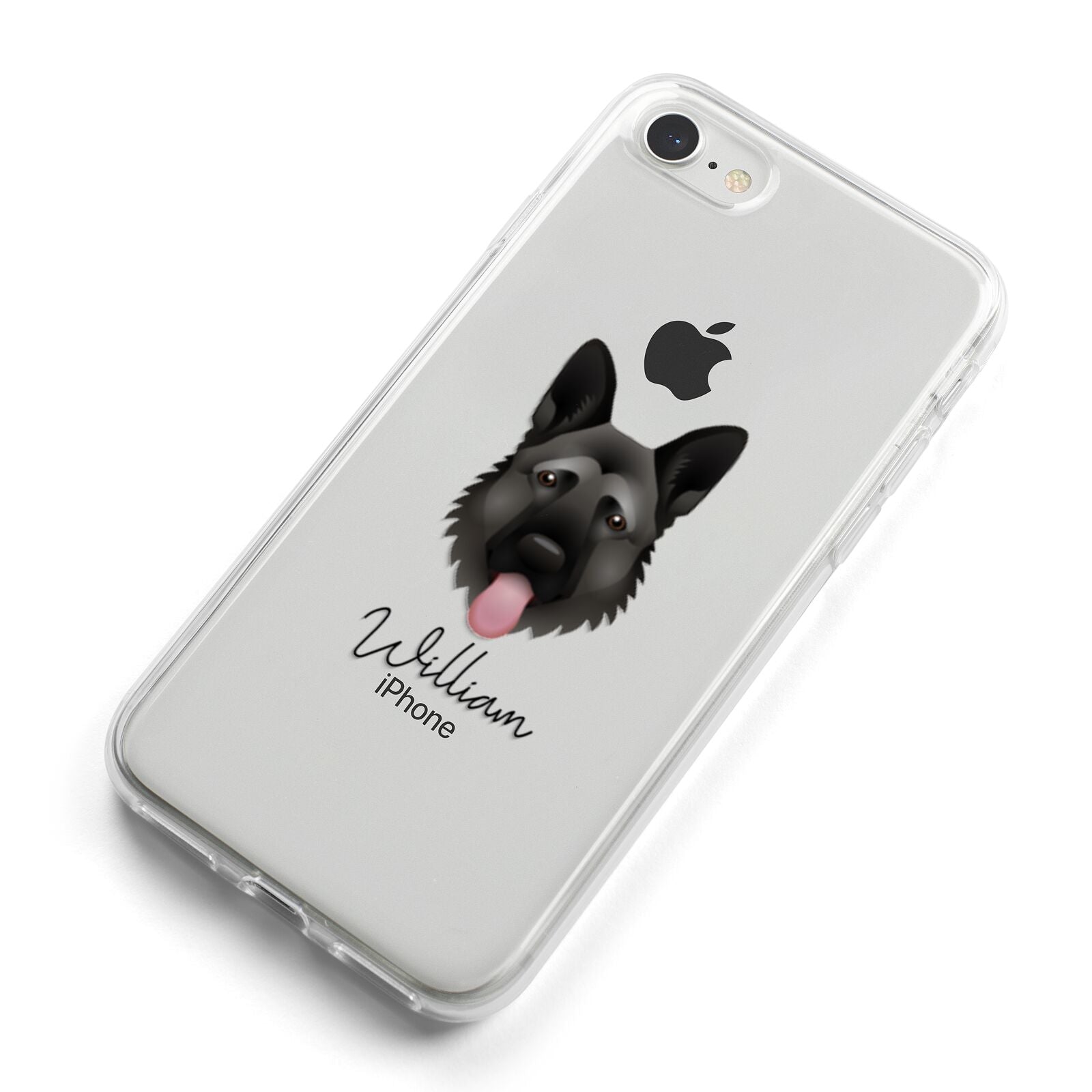 German Shepherd Personalised iPhone 8 Bumper Case on Silver iPhone Alternative Image