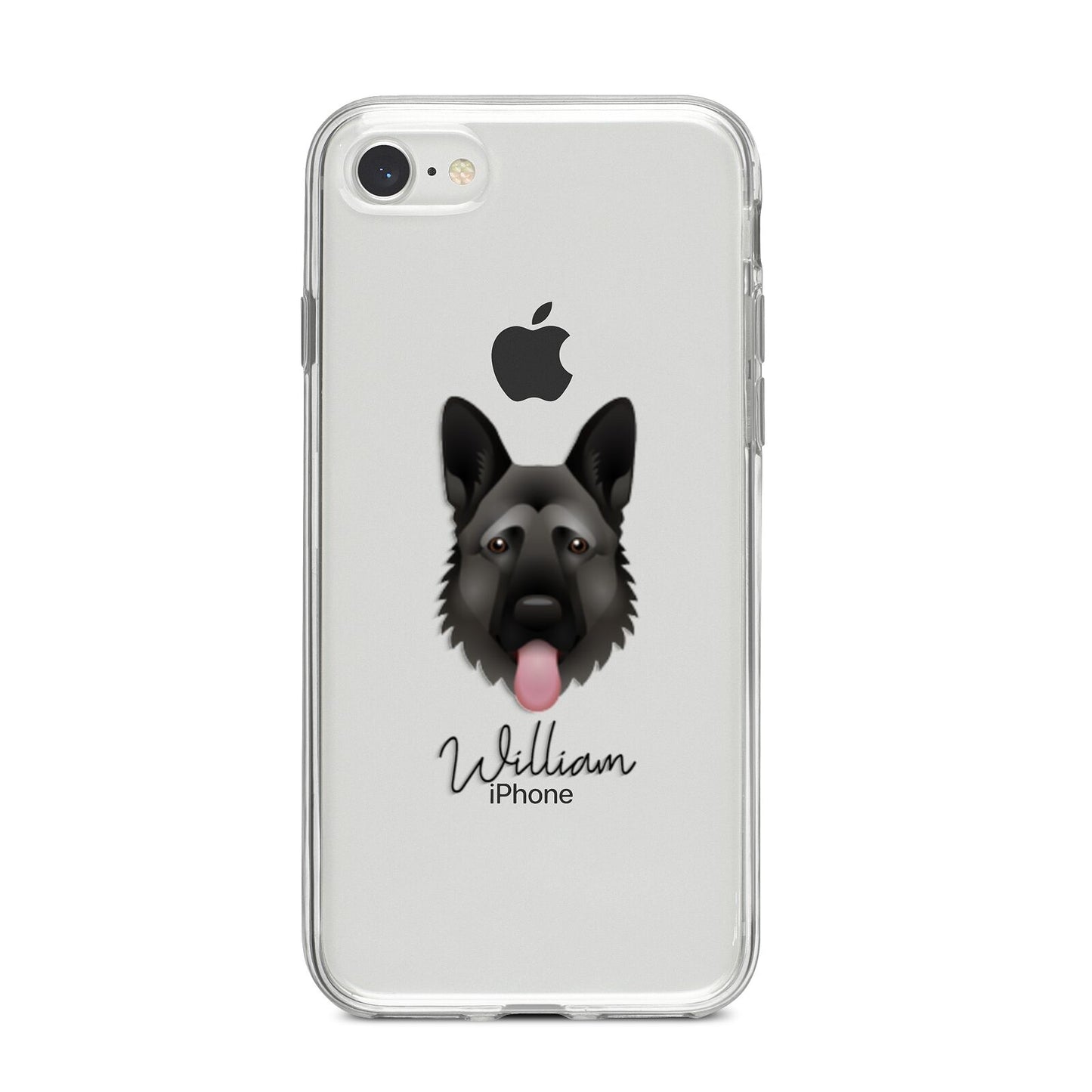 German Shepherd Personalised iPhone 8 Bumper Case on Silver iPhone