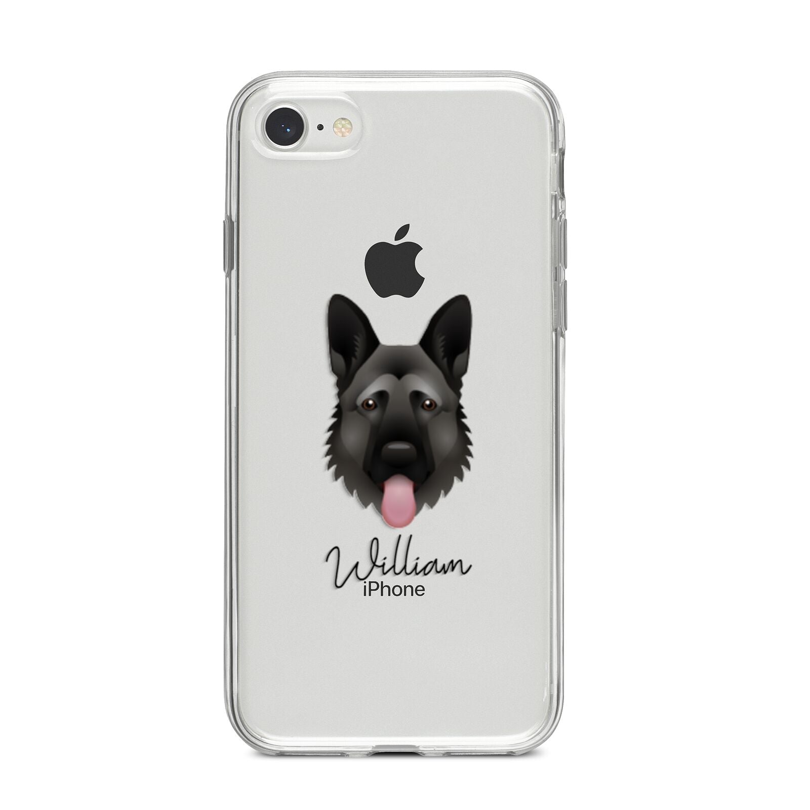 German Shepherd Personalised iPhone 8 Bumper Case on Silver iPhone