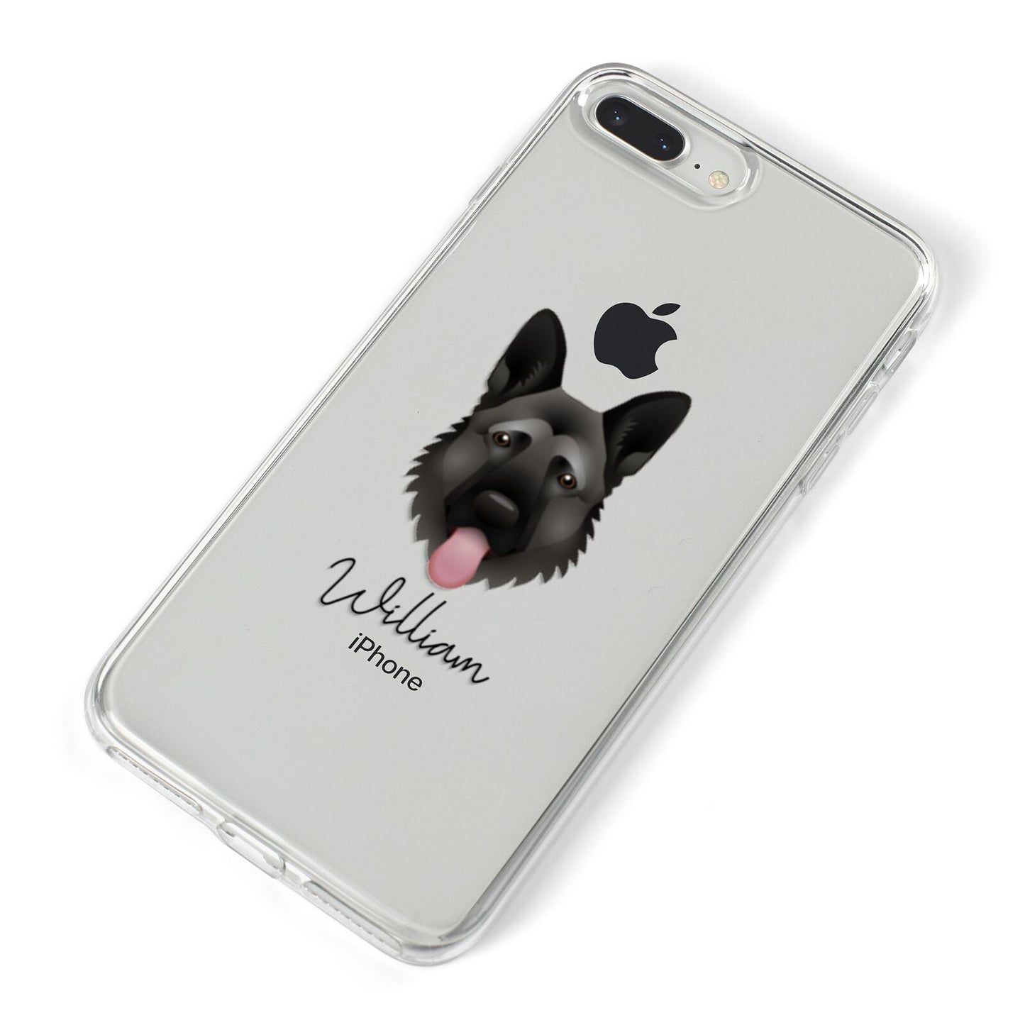 German Shepherd Personalised iPhone 8 Plus Bumper Case on Silver iPhone Alternative Image