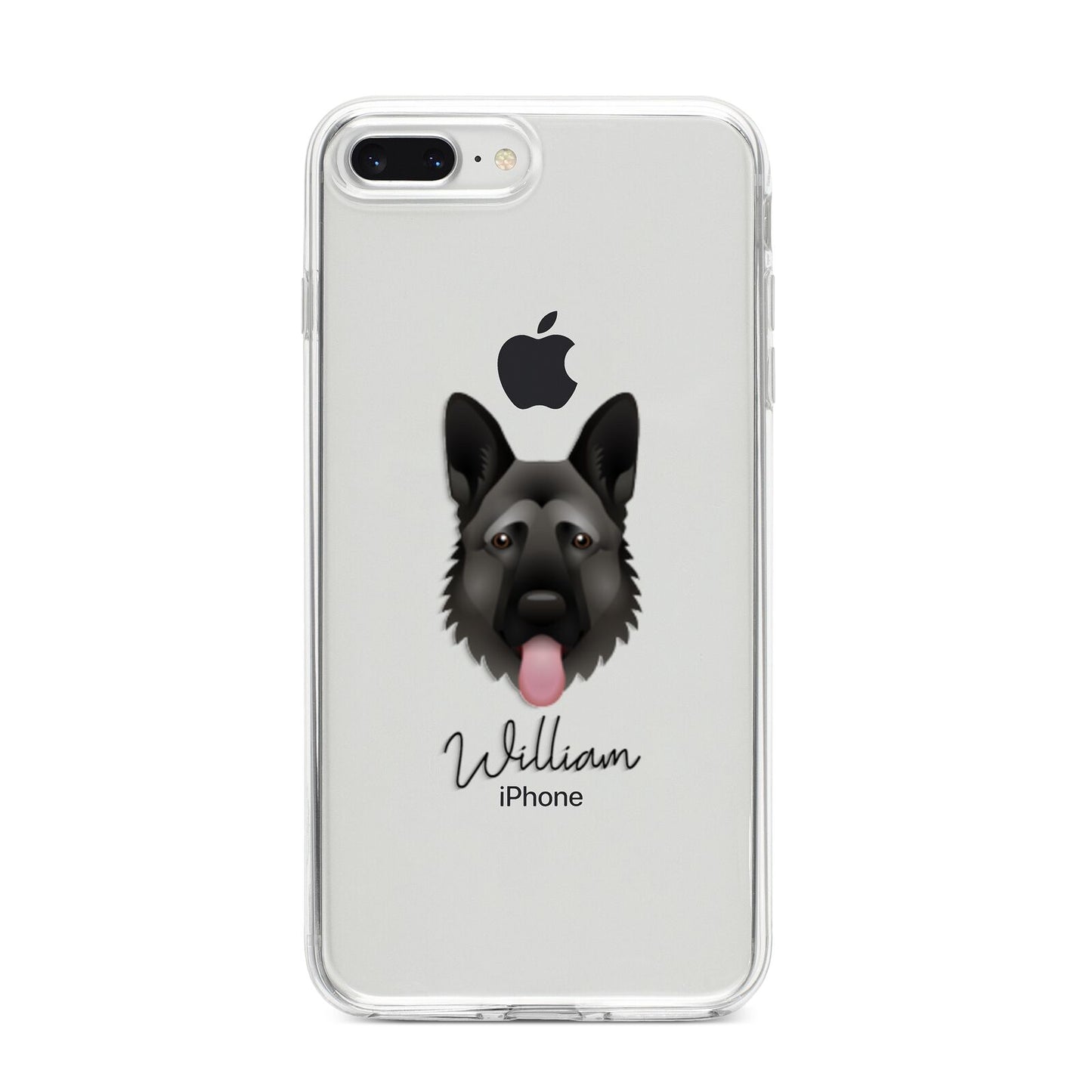 German Shepherd Personalised iPhone 8 Plus Bumper Case on Silver iPhone