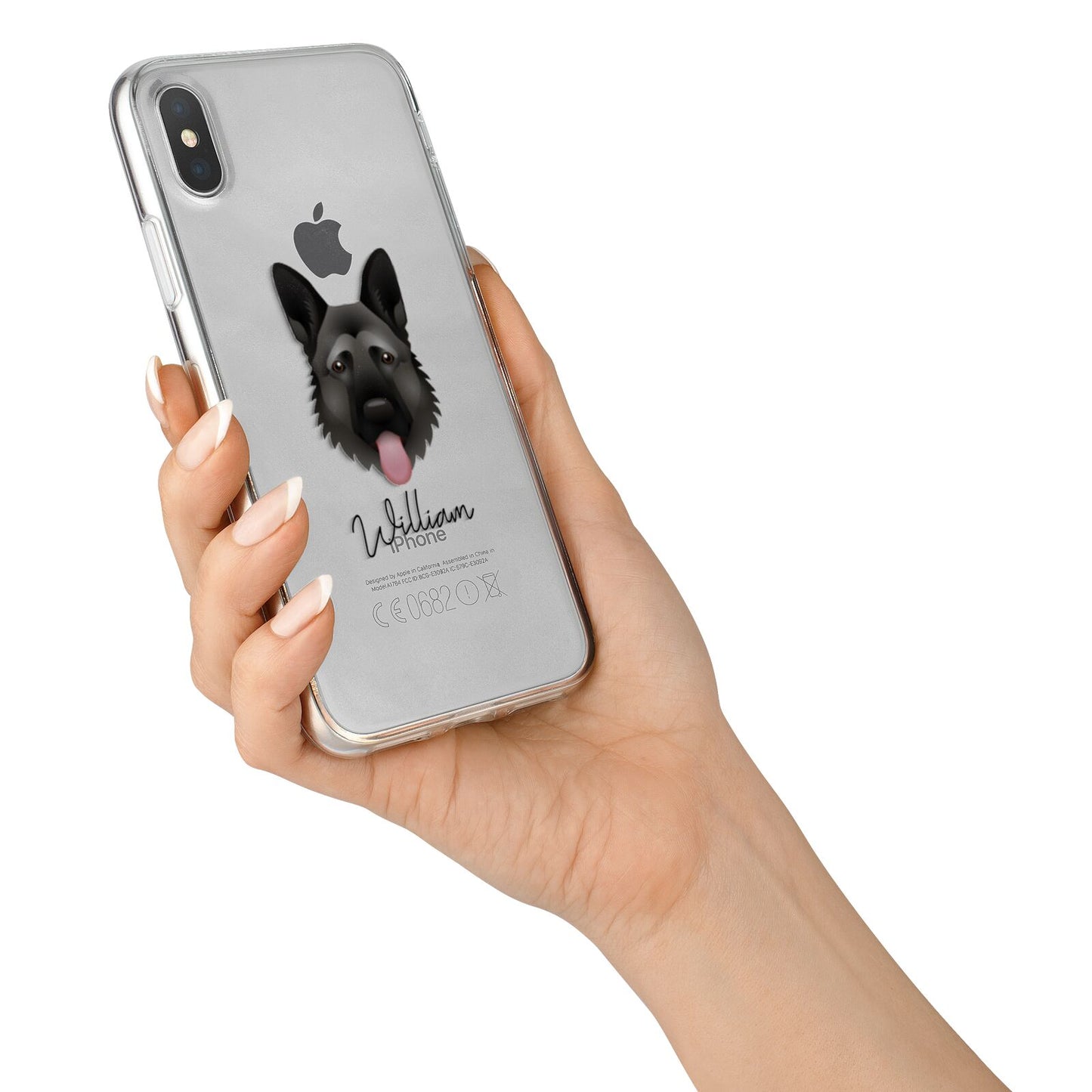 German Shepherd Personalised iPhone X Bumper Case on Silver iPhone Alternative Image 2