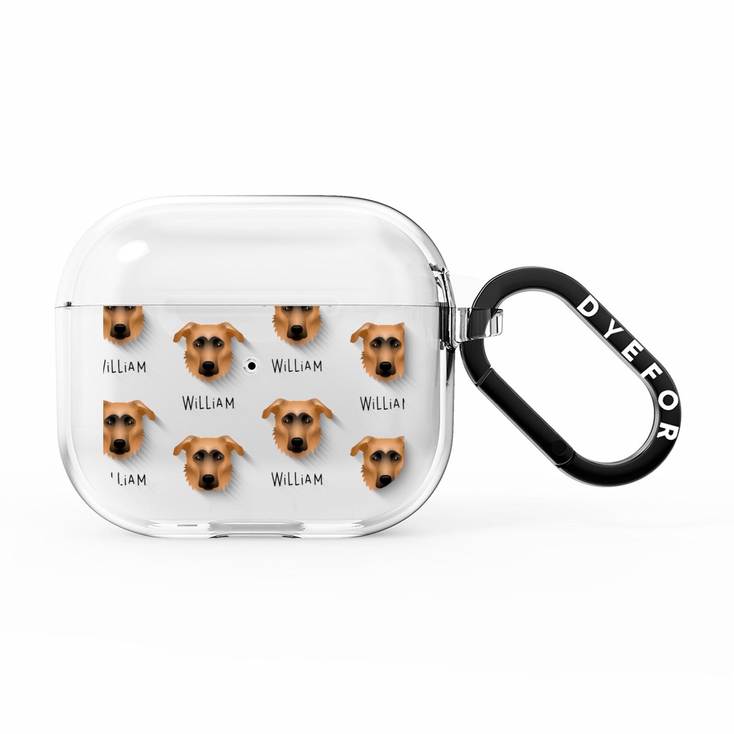 German Sheprador Icon with Name AirPods Clear Case 3rd Gen