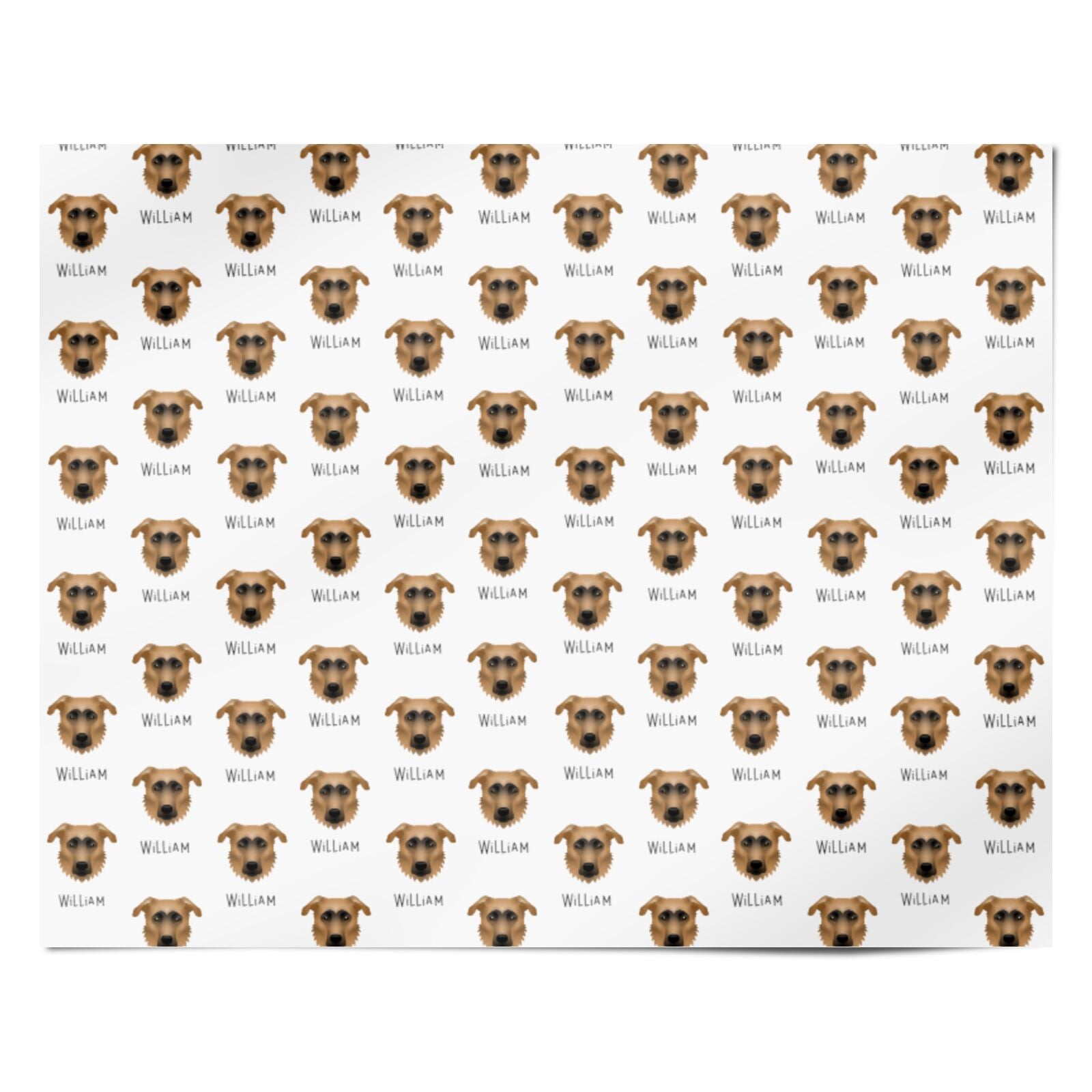 German Sheprador Icon with Name Personalised Wrapping Paper Alternative