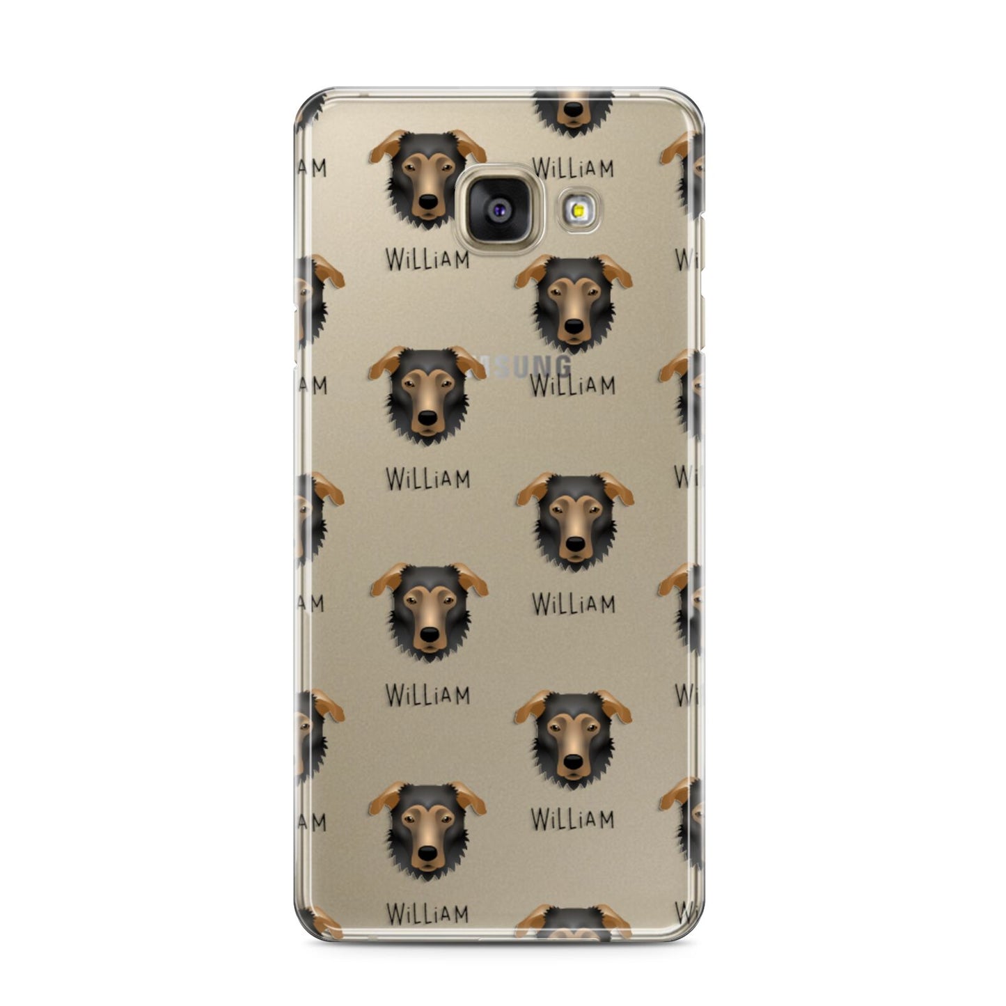 German Sheprador Icon with Name Samsung Galaxy A3 2016 Case on gold phone