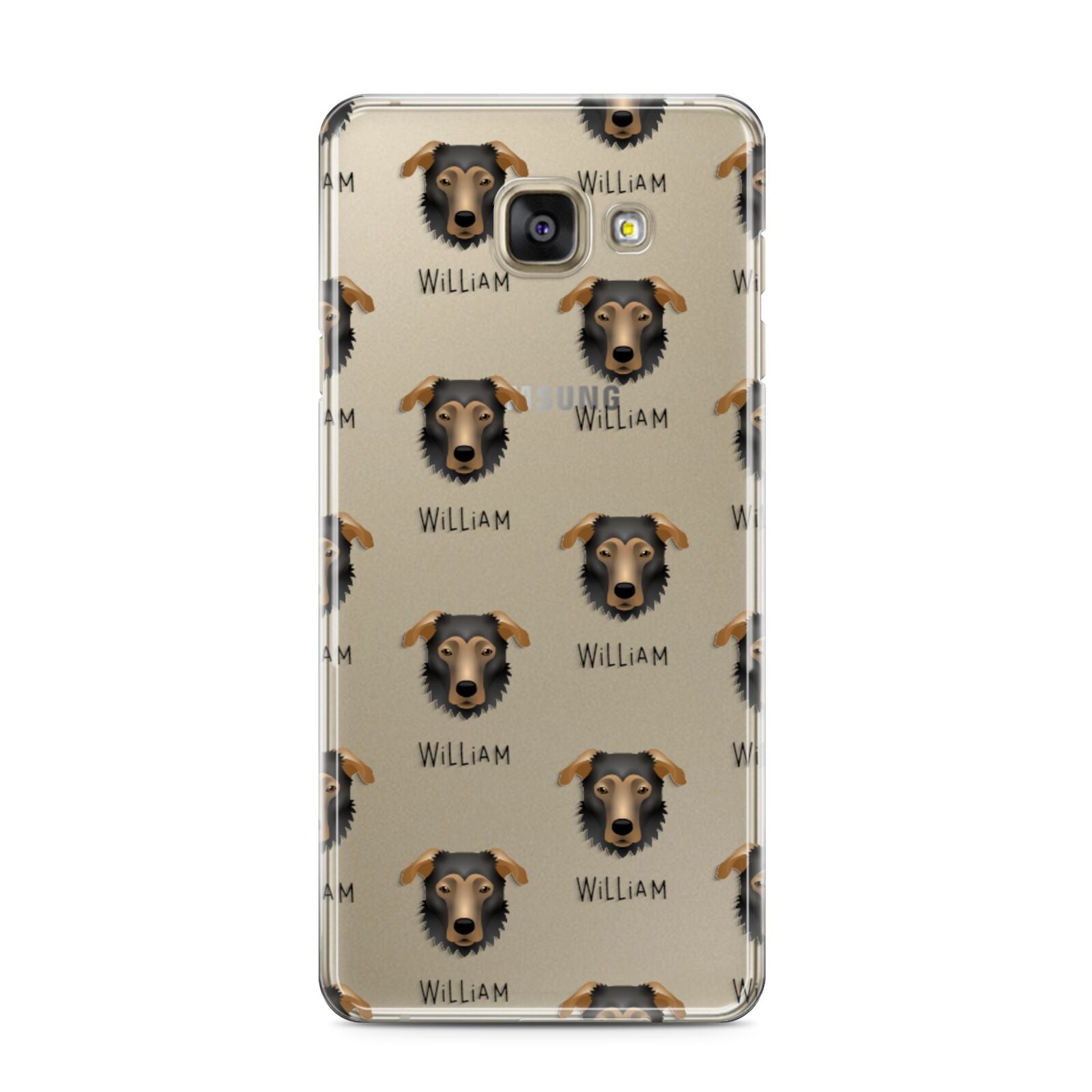 German Sheprador Icon with Name Samsung Galaxy A3 2016 Case on gold phone