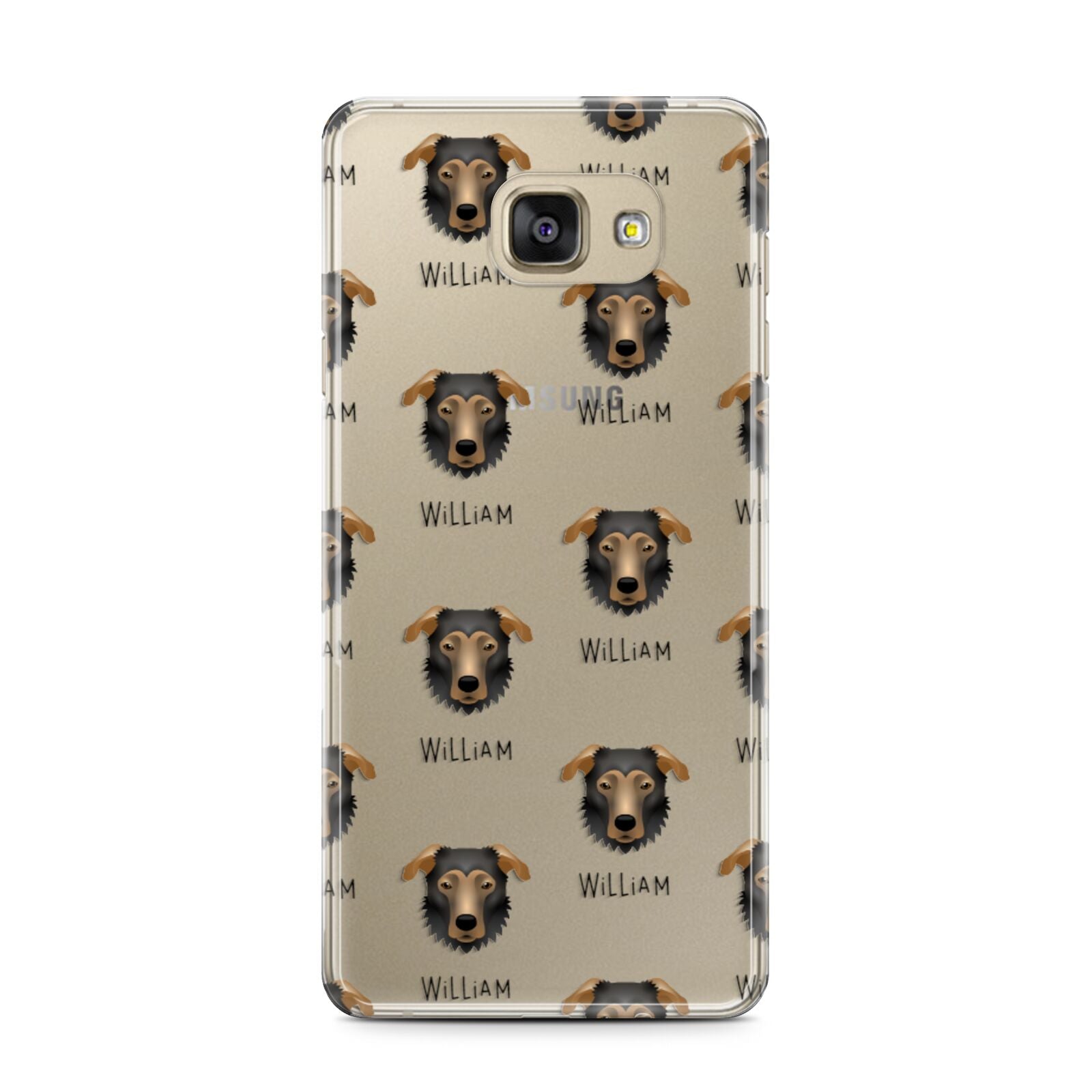 German Sheprador Icon with Name Samsung Galaxy A7 2016 Case on gold phone