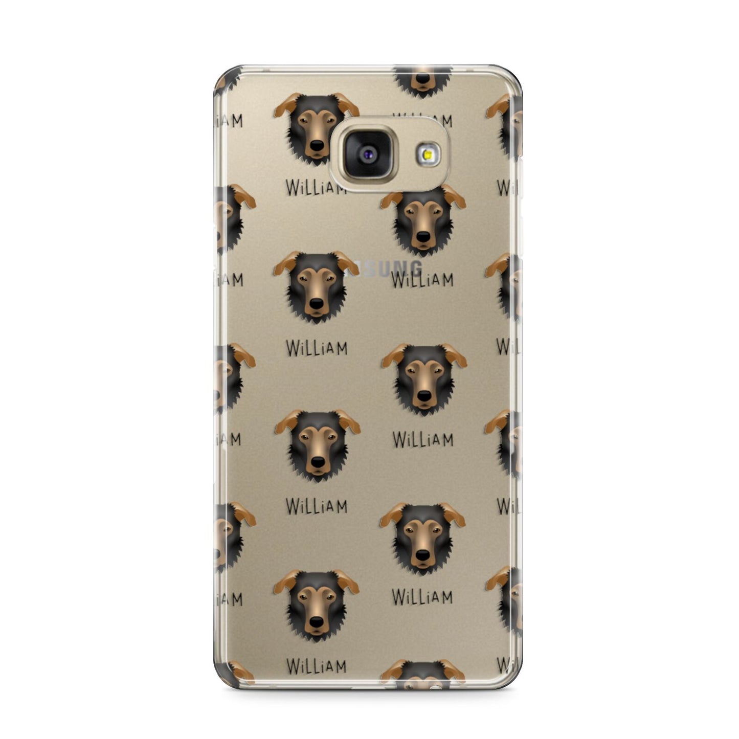 German Sheprador Icon with Name Samsung Galaxy A9 2016 Case on gold phone