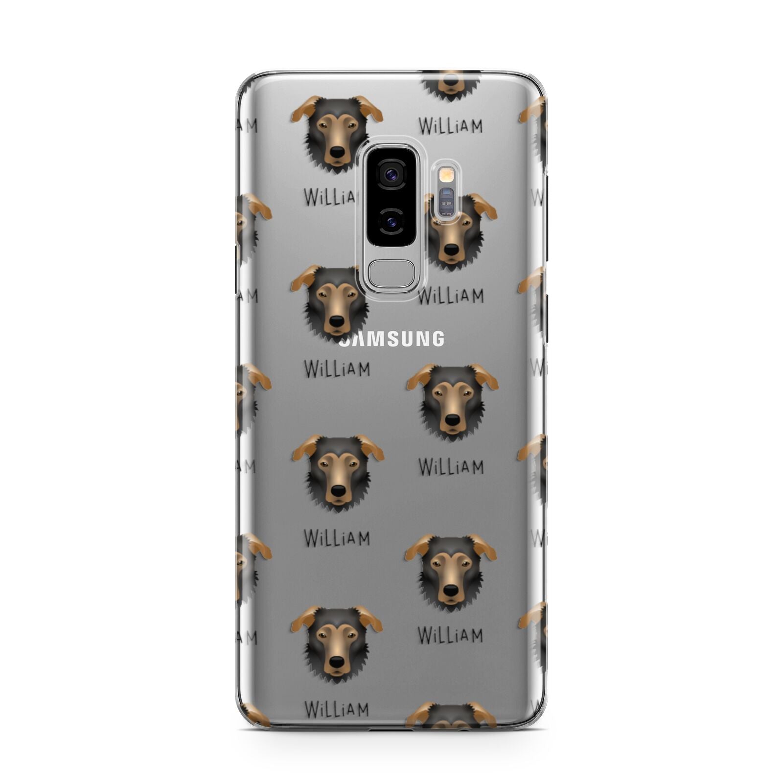 German Sheprador Icon with Name Samsung Galaxy S9 Plus Case on Silver phone