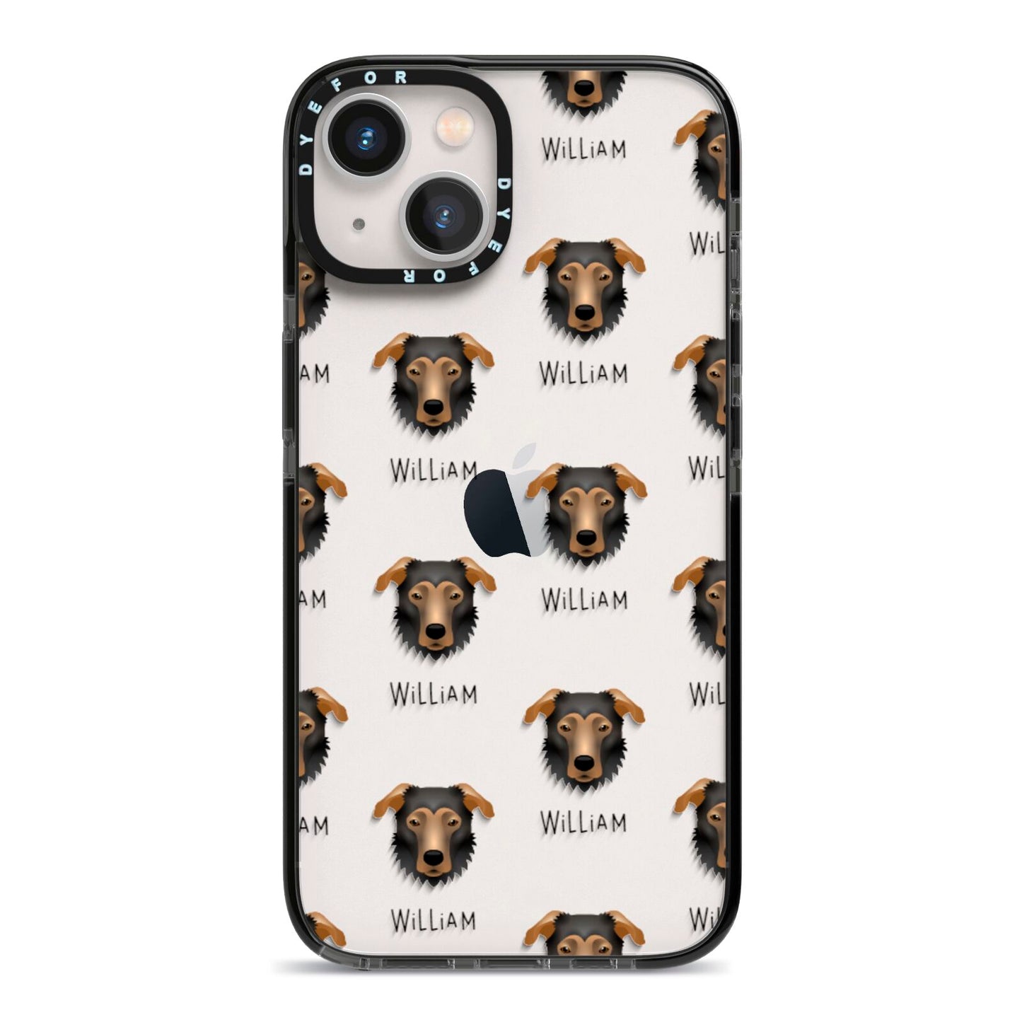 German Sheprador Icon with Name iPhone 13 Black Impact Case on Silver phone