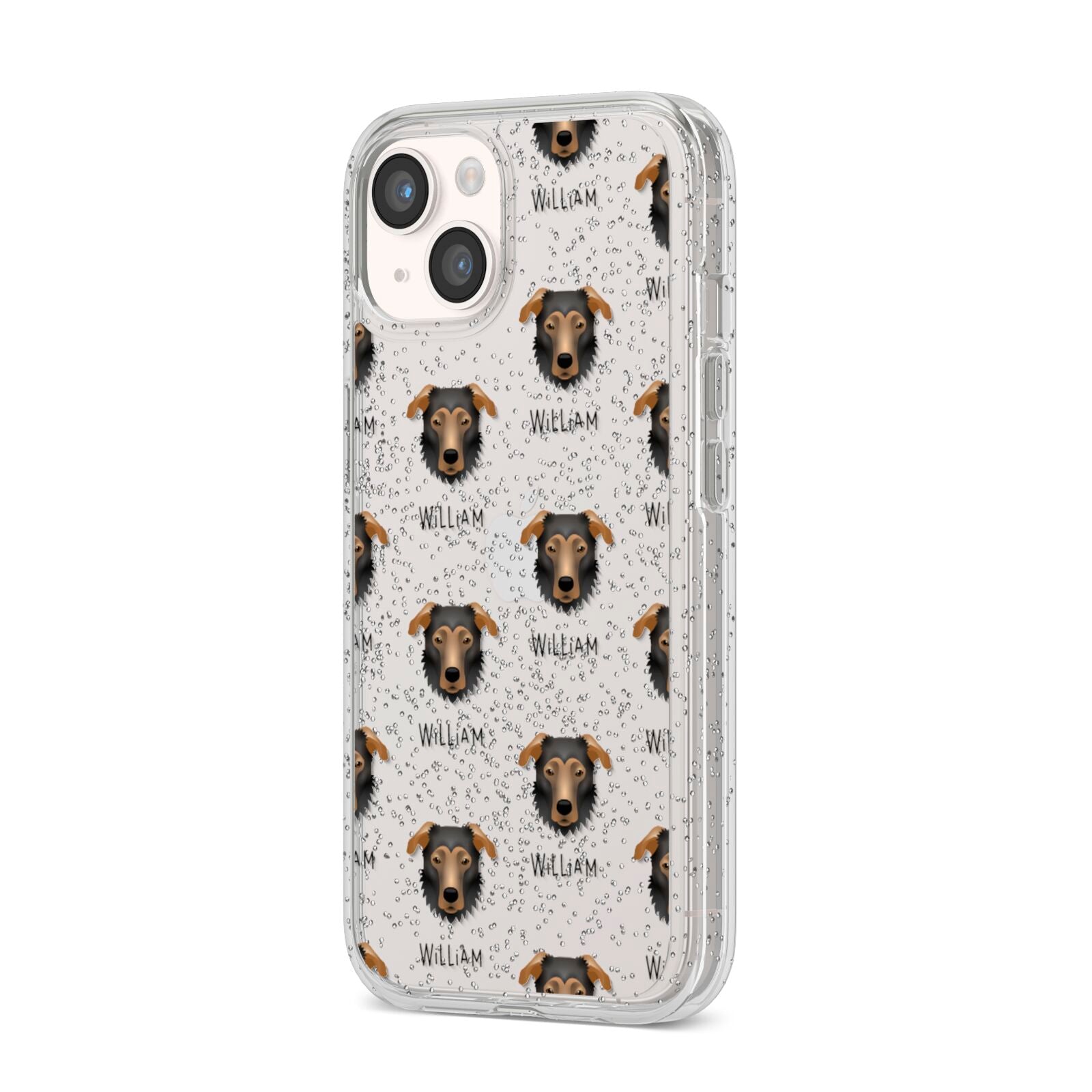 German Sheprador Icon with Name iPhone 14 Glitter Tough Case Starlight Angled Image