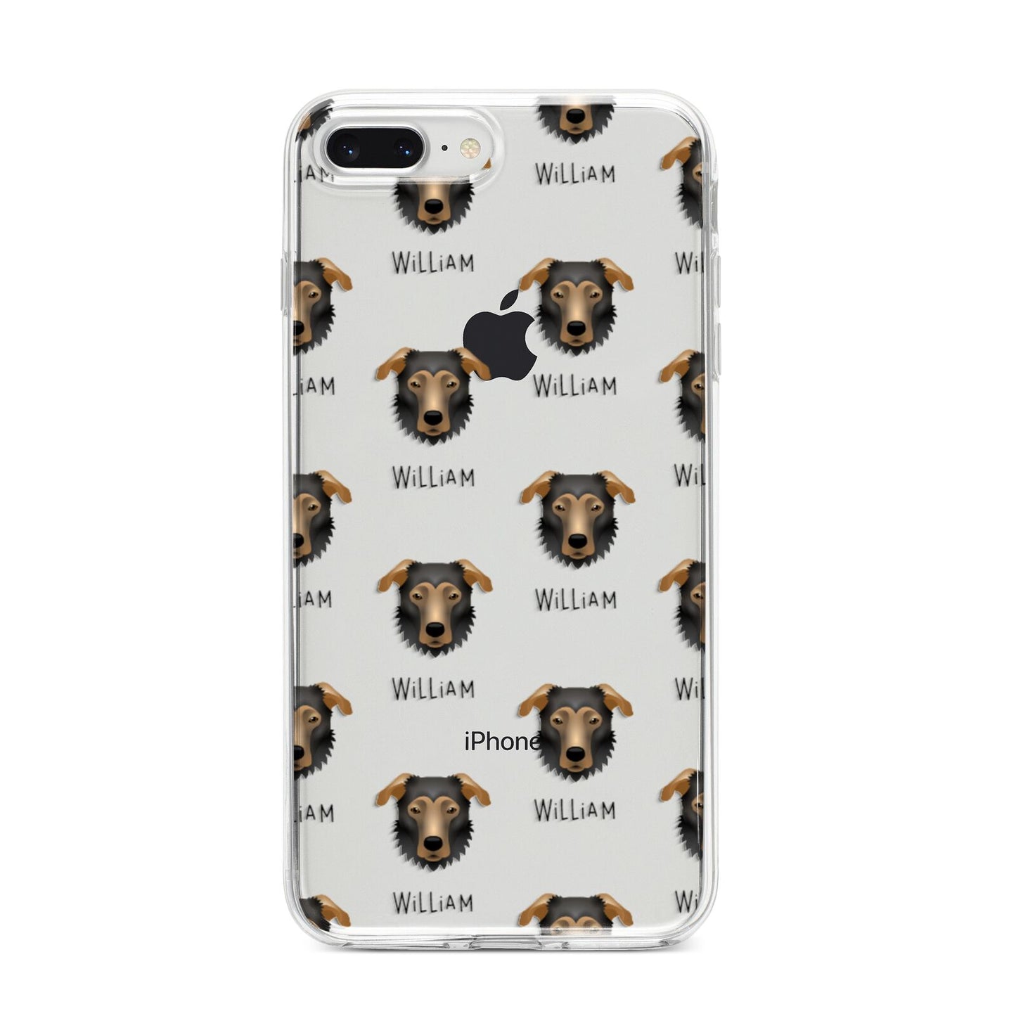 German Sheprador Icon with Name iPhone 8 Plus Bumper Case on Silver iPhone