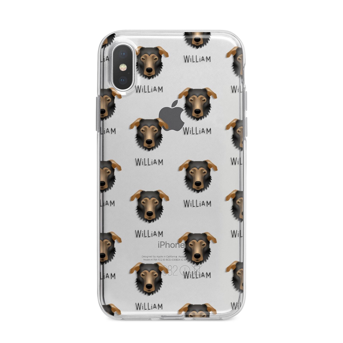 German Sheprador Icon with Name iPhone X Bumper Case on Silver iPhone Alternative Image 1