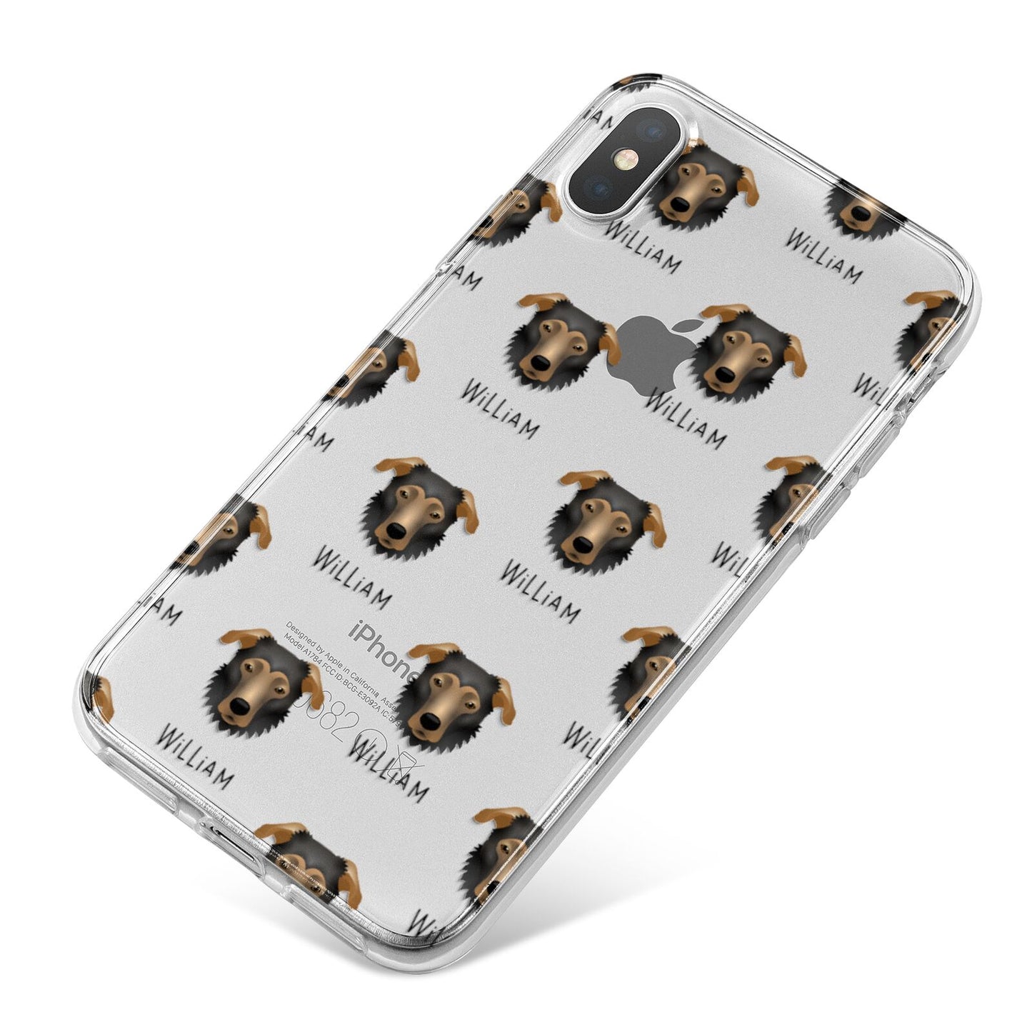 German Sheprador Icon with Name iPhone X Bumper Case on Silver iPhone