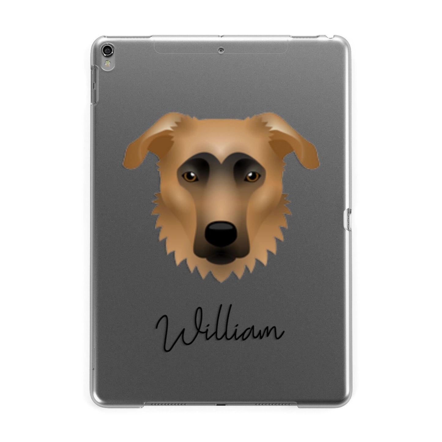 German Sheprador Personalised Apple iPad Grey Case
