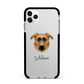 German Sheprador Personalised Apple iPhone 11 Pro Max in Silver with Black Impact Case