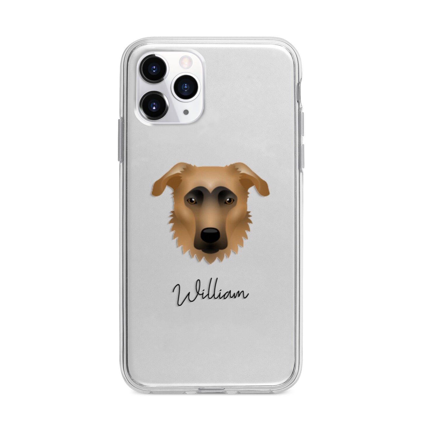 German Sheprador Personalised Apple iPhone 11 Pro Max in Silver with Bumper Case