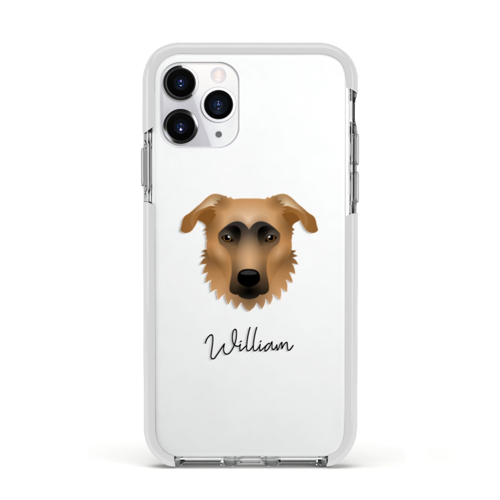 German Sheprador Personalised Apple iPhone 11 Pro in Silver with White Impact Case