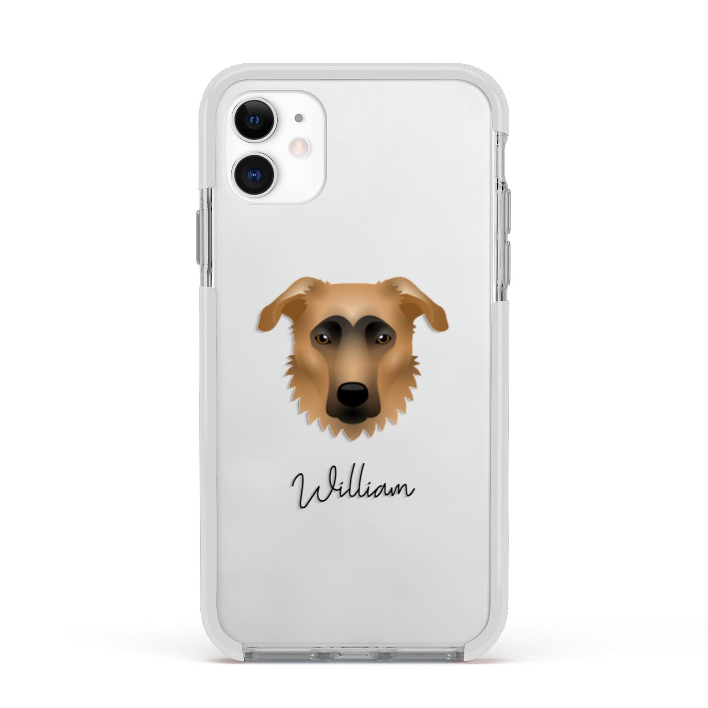 German Sheprador Personalised Apple iPhone 11 in White with White Impact Case