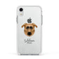 German Sheprador Personalised Apple iPhone XR Impact Case White Edge on Silver Phone