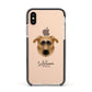 German Sheprador Personalised Apple iPhone Xs Impact Case Black Edge on Gold Phone