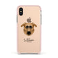 German Sheprador Personalised Apple iPhone Xs Impact Case Pink Edge on Gold Phone